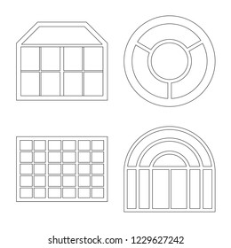 Vector illustration of door and front symbol. Set of door and wooden vector icon for stock.