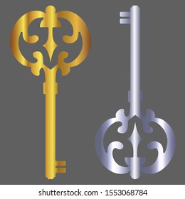 Vector illustration of a door key.