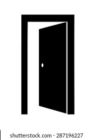 vector illustration of a door open