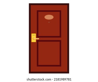 Vector illustration of a door seen from the outside.