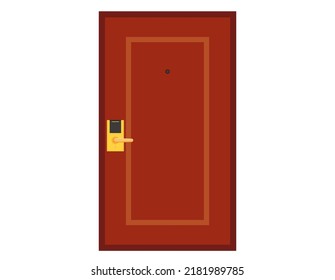 Vector illustration of a door seen from the outside.
