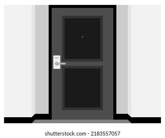Vector illustration of a door seen from the outside.