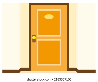 Vector illustration of a door seen from the outside.