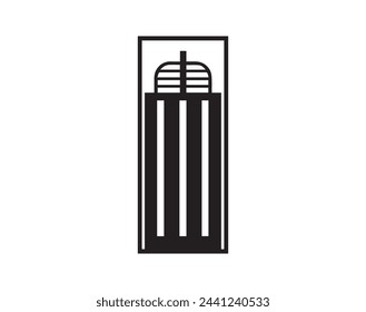 Vector illustration of doors and windows in the city.