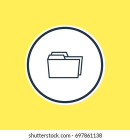 Vector Illustration Of Dossier Outline. Beautiful Document Element Also Can Be Used As Folders  Element.