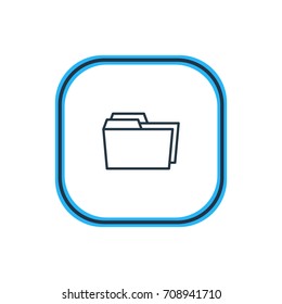 Vector Illustration Of Dossier Outline. Beautiful Document Element Also Can Be Used As Folders  Element.