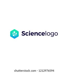 Vector Illustration Of Dots Or Atoms. Abstract Logo For Biotech Company.