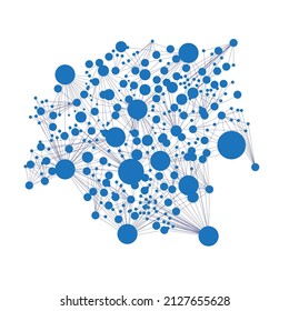 Vector illustration with dots connected wit lines. Machine learning algorithms. Clustering. 