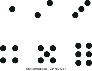 Vector illustration of the dots on a dice or domino.