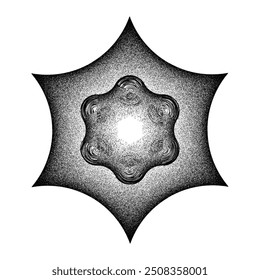 Vector illustration of Dotted Geometrical Pattern, Stippled Gradient with Magnetic Energy Field.