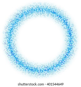 vector illustration of a dotted halftone background circle
