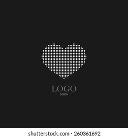 vector illustration of dotted heart logo  