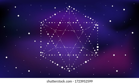 Vector illustration of the dotted hexagon