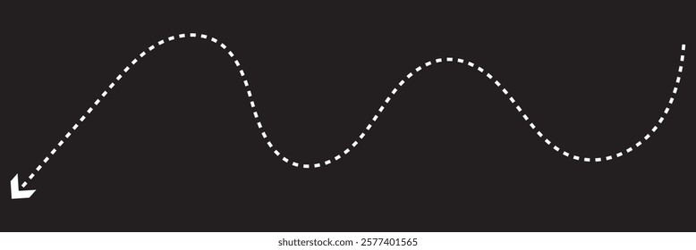 Vector illustration of dotted line arrow collection. Signaling and routes. Arrow doodles. eps 10.