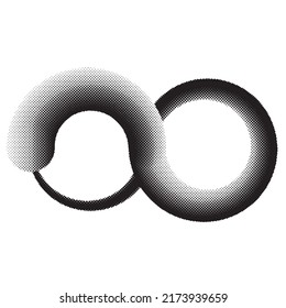 Vector Illustration . Dotted line .Liquid halftone dots. Spiral Logo . Design element . Abstract halftone dots shape .