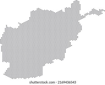 ilustración vectorial del mapa punteado de Afganistán