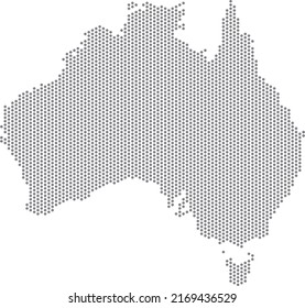 vector illustration of dotted map of Australia