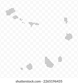 Vector Illustration of Dotted Map of Cape Verde in black on Transparent Background (PNG). Dotted black map template for website pattern, annual report, infographics.