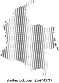 ilustración vectorial del mapa punteado de Colombia