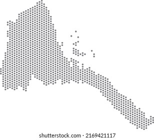 vector illustration of dotted map of Eritrea