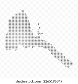 Vector Illustration of Dotted Map of Eritrea in black on Transparent Background (PNG). Dotted black map template for website pattern, annual report, infographics.