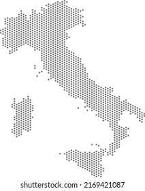 vector illustration of dotted map of Italy