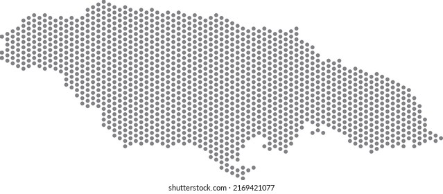 vector illustration of dotted map of Jamaica