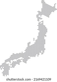 vector illustration of dotted map of Japan