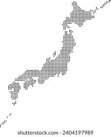 Vector Illustration of a Dotted Map of Japan