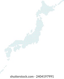 Vector Illustration of a Dotted Map of Japan