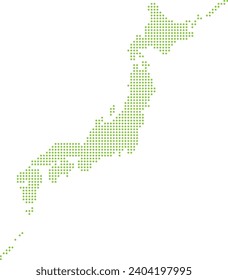 Vector Illustration of a Dotted Map of Japan