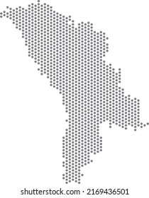 vector illustration of dotted map of Moldova