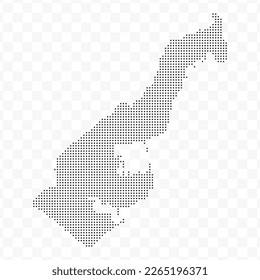 Vector Illustration of Dotted Map of Monaco in black on Transparent Background (PNG). Dotted black map template for website pattern, annual report, infographics.