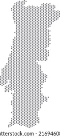 vector illustration of dotted map of Portugal