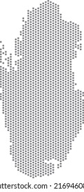 vector illustration of dotted map of Qatar