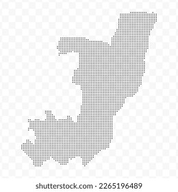 Vector Illustration of Dotted Map of Republic of the Congo in black on Transparent Background (PNG). Dotted black map template for website pattern, annual report, infographics.