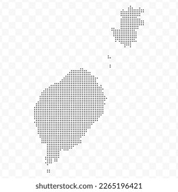 Vector Illustration of Dotted Map of Sao Tome and Principe in black on Transparent Background (PNG). Dotted black map template for website pattern, annual report, infographics.