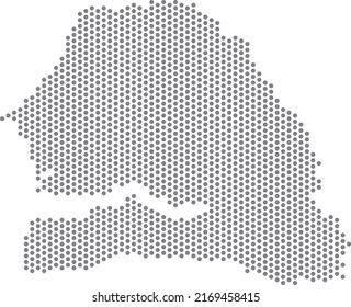 ilustración vectorial del mapa de puntos de Senegal