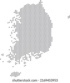 vector illustration of dotted map of South Korea