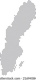 vector illustration of dotted map of Sweden