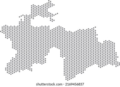 vector illustration of dotted map of Tajikistan