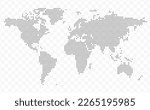 Vector Illustration of Dotted Map of World in black on Transparent Background (PNG). Dotted black map template for website pattern, annual report, infographics.