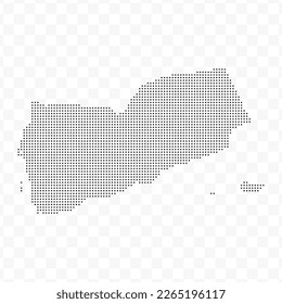 Vector Illustration of Dotted Map of Yemen in black on Transparent Background (PNG). Dotted black map template for website pattern, annual report, infographics.