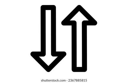 Vector illustration. Double arrow icon. Flat art. Exchange sign. Connection concept. Stock image.