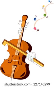 A vector illustration of a double bass
