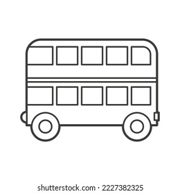 Vector Illustration of an double deck bus. Icon style with black outline. Logo design. Coloring book for children