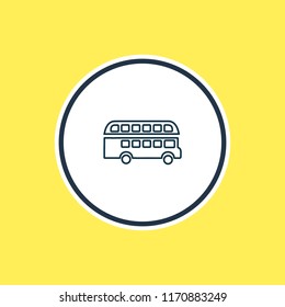Vector illustration of double decker bus icon line. Beautiful transportation element also can be used as transport icon element.