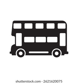 Vector illustration of a double decker bus silhouette