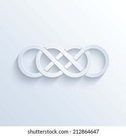 Vector Illustration Of Double Infinity Sign With Shadow