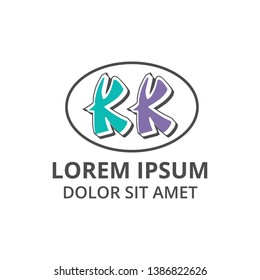 vector illustration double letter k cleaning service icon logo design